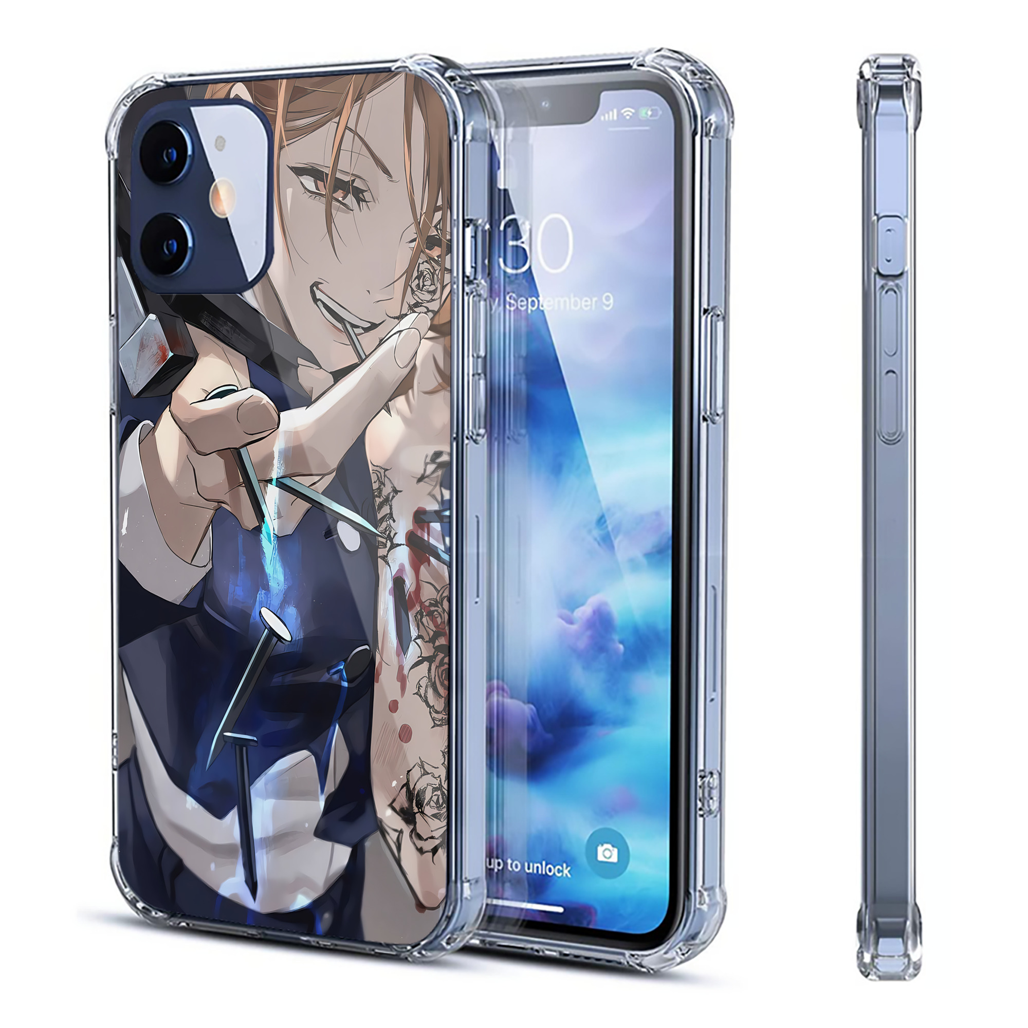 （画像用） 呪術廻戦 Jujutsu Kaisen 【iPhone 12シリーズ対応】透明スマホケース（クリアソフトケース）